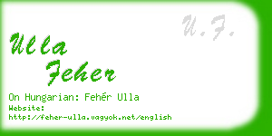 ulla feher business card